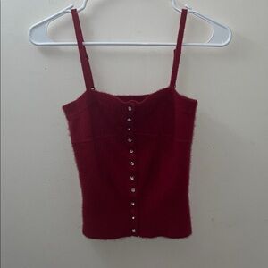 ✨🆕BNWOT!L.A.M.B Red 100% Cashmere Tank!SUPER RARE!Sz M!!